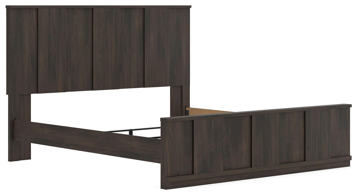 Shaehartin King Panel Bed, angle view without mattress