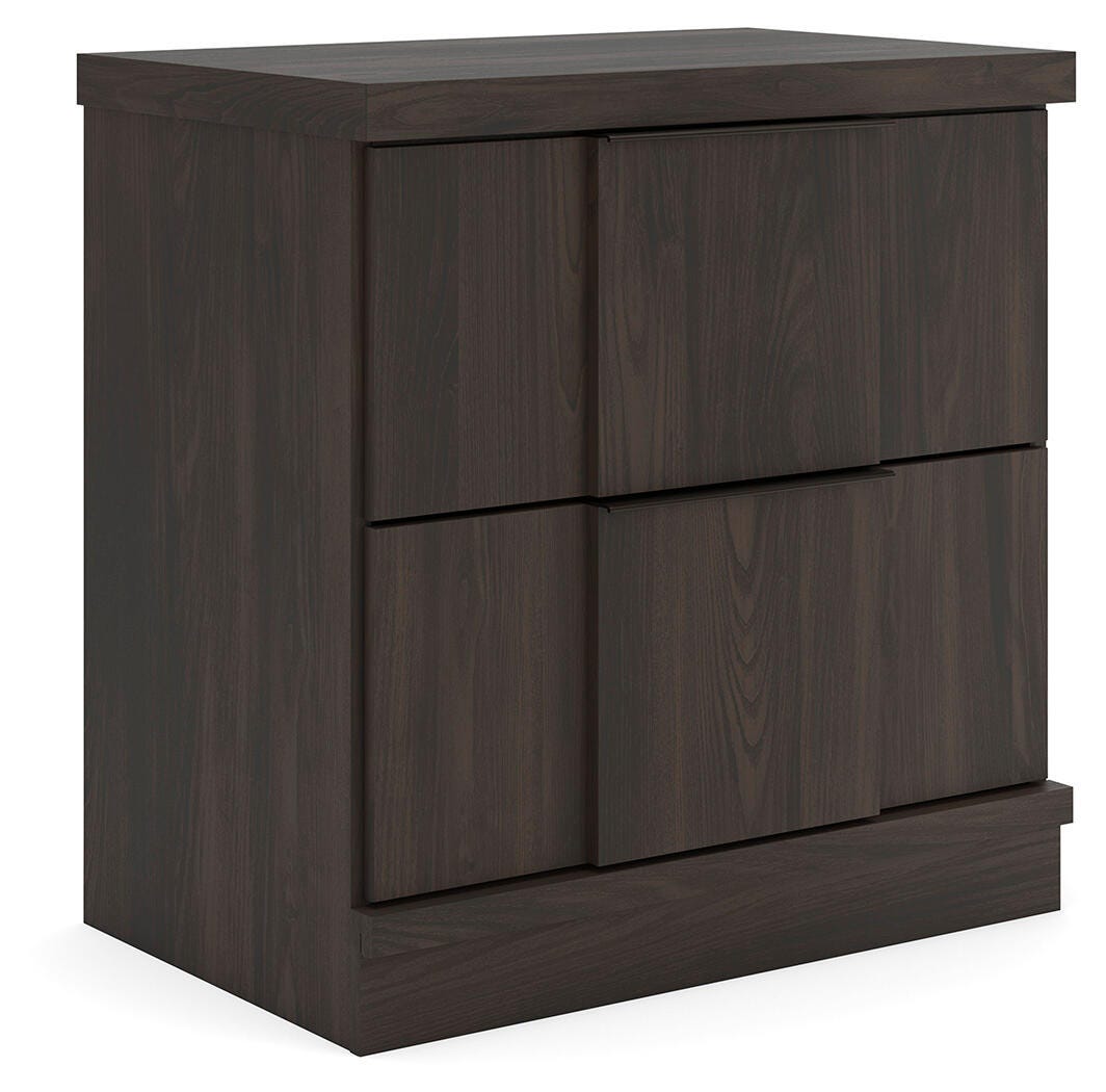 Shaehartin Nightstand in Dark Brown, angle view