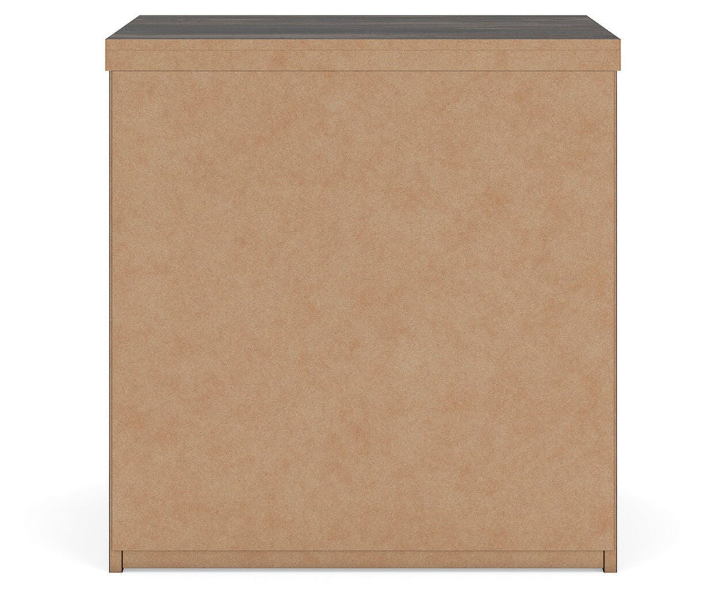 Shaehartin Nightstand in Dark Brown, back view