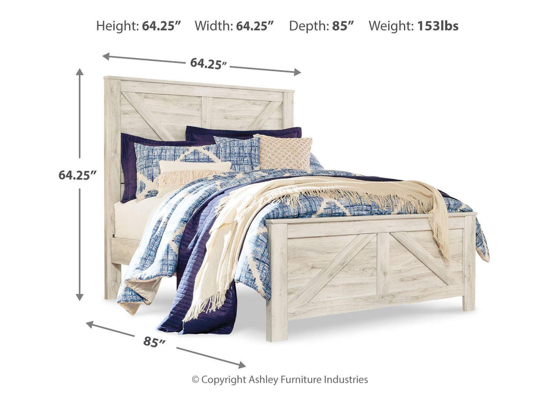 Bellaby Queen Crossbuck Panel Bed dimensions