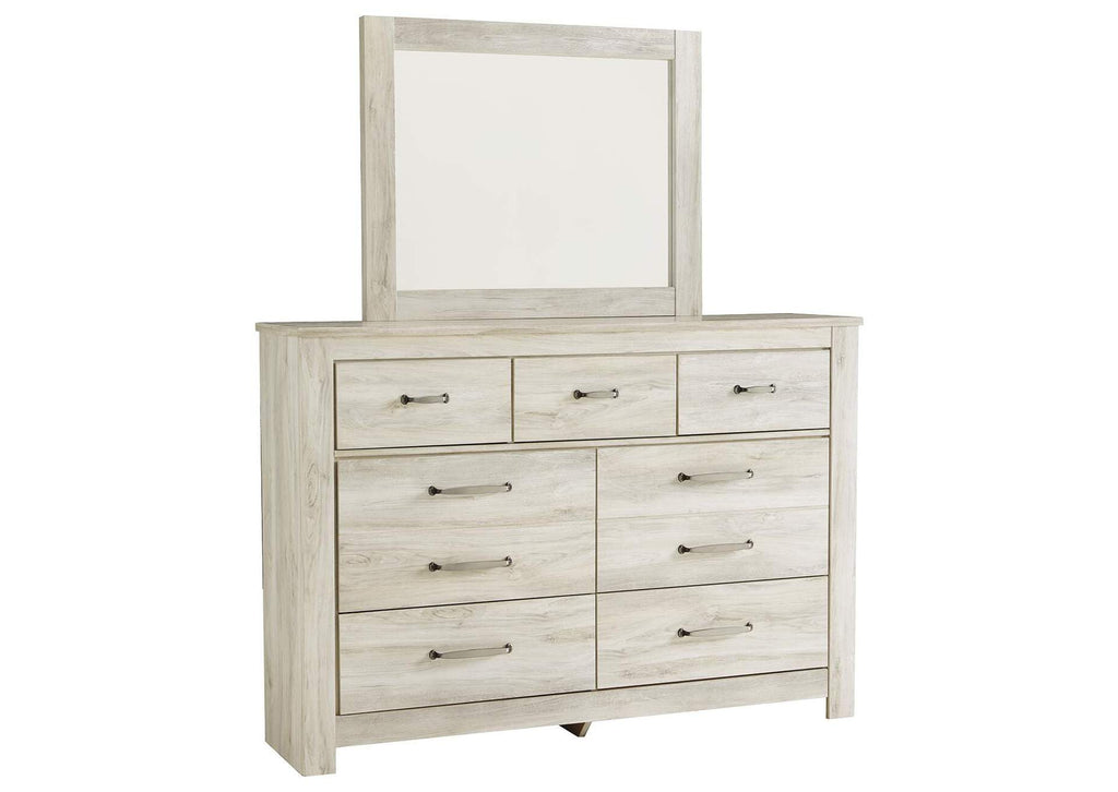 Bellaby Queen Panel Bed with Mirrored Dresser