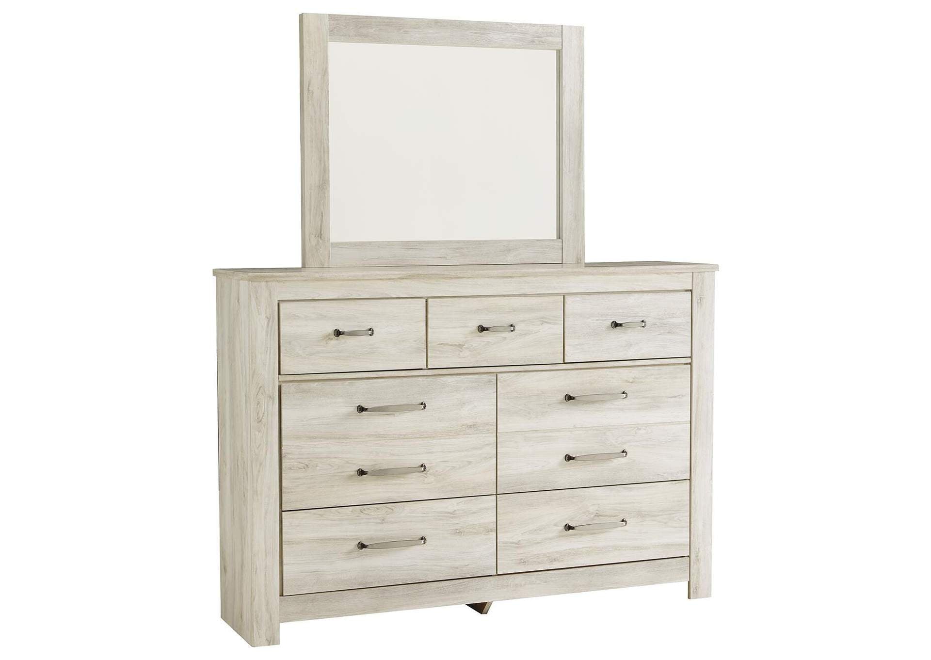 Bellaby Queen Panel Bed with Mirrored Dresser