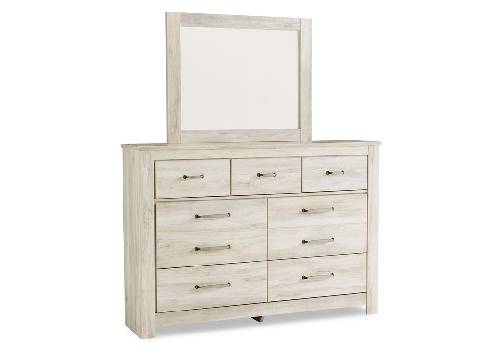 Bellaby Queen Panel Headboard Bed with Mirrored Dresser