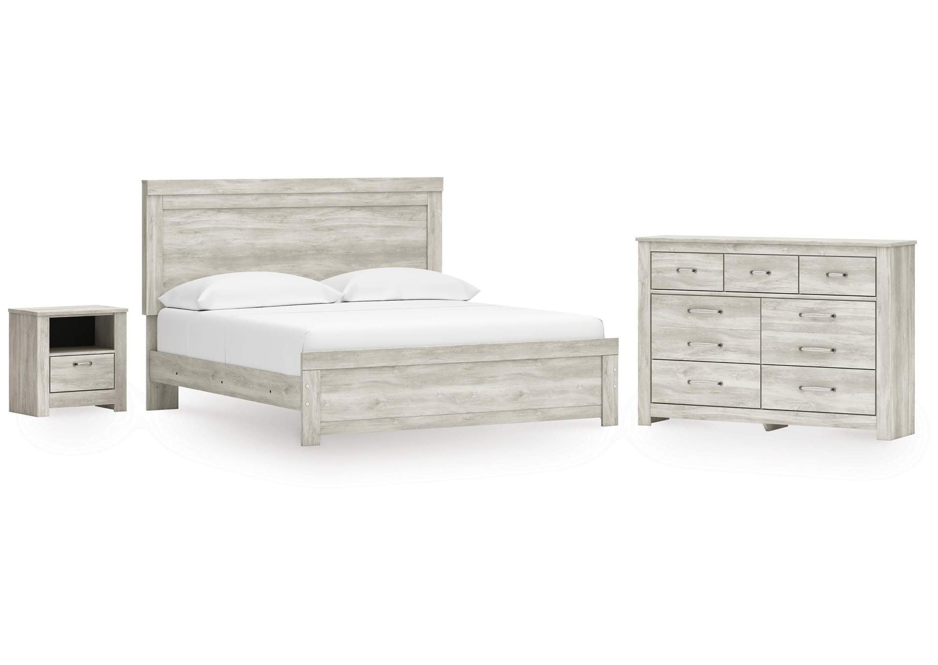 Bellaby King Panel Bed with Dresser and Nightstand