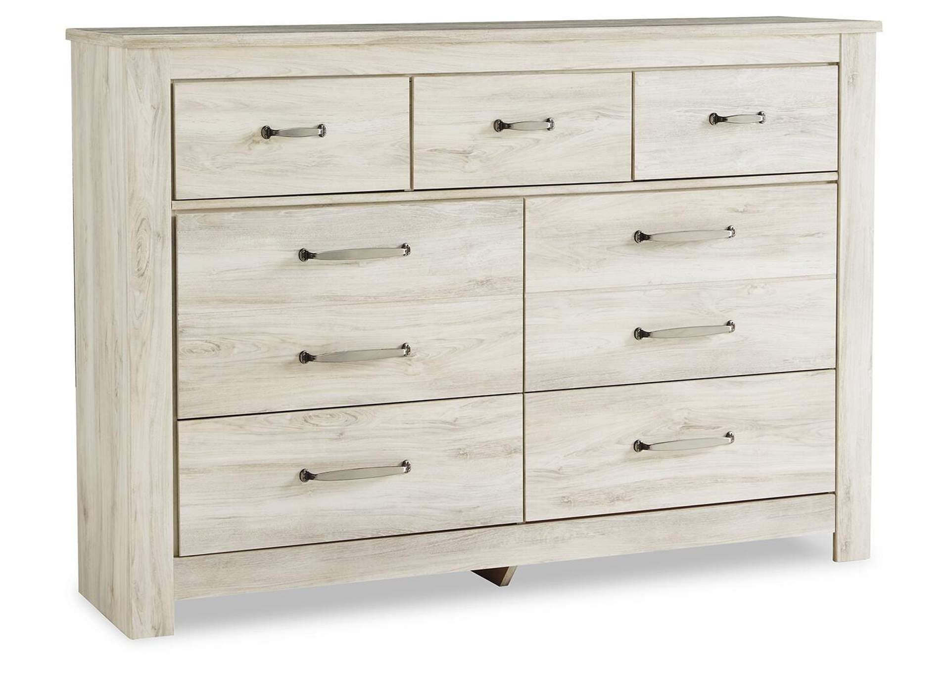 Bellaby King Platform Bed with 2 Storage Drawers with Mirrored Dresser and Nightstand