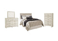 Bellaby Queen Panel Headboard Bed with Mirrored Dresser and Chest