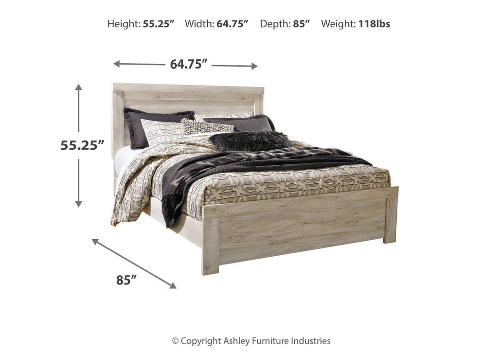 Bellaby Queen Panel Bed with Mirrored Dresser dimensions
