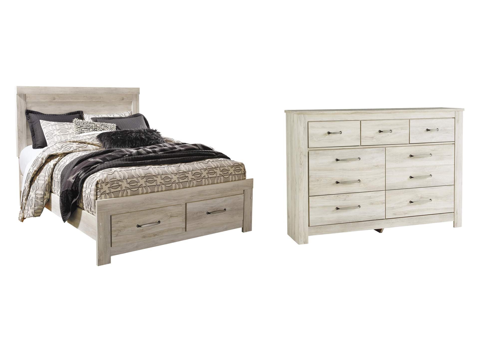 Bellaby Queen Platform Bed with 2 Storage Drawers with Dresser