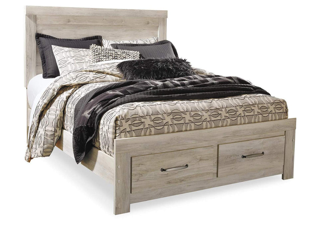 Bellaby Queen Platform Bed with 2 Storage Drawers with Mirrored Dresser, Chest and Nightstand