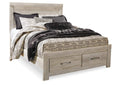 Bellaby Queen Platform Bed with 2 Storage Drawers with Mirrored Dresser, Chest and Nightstand