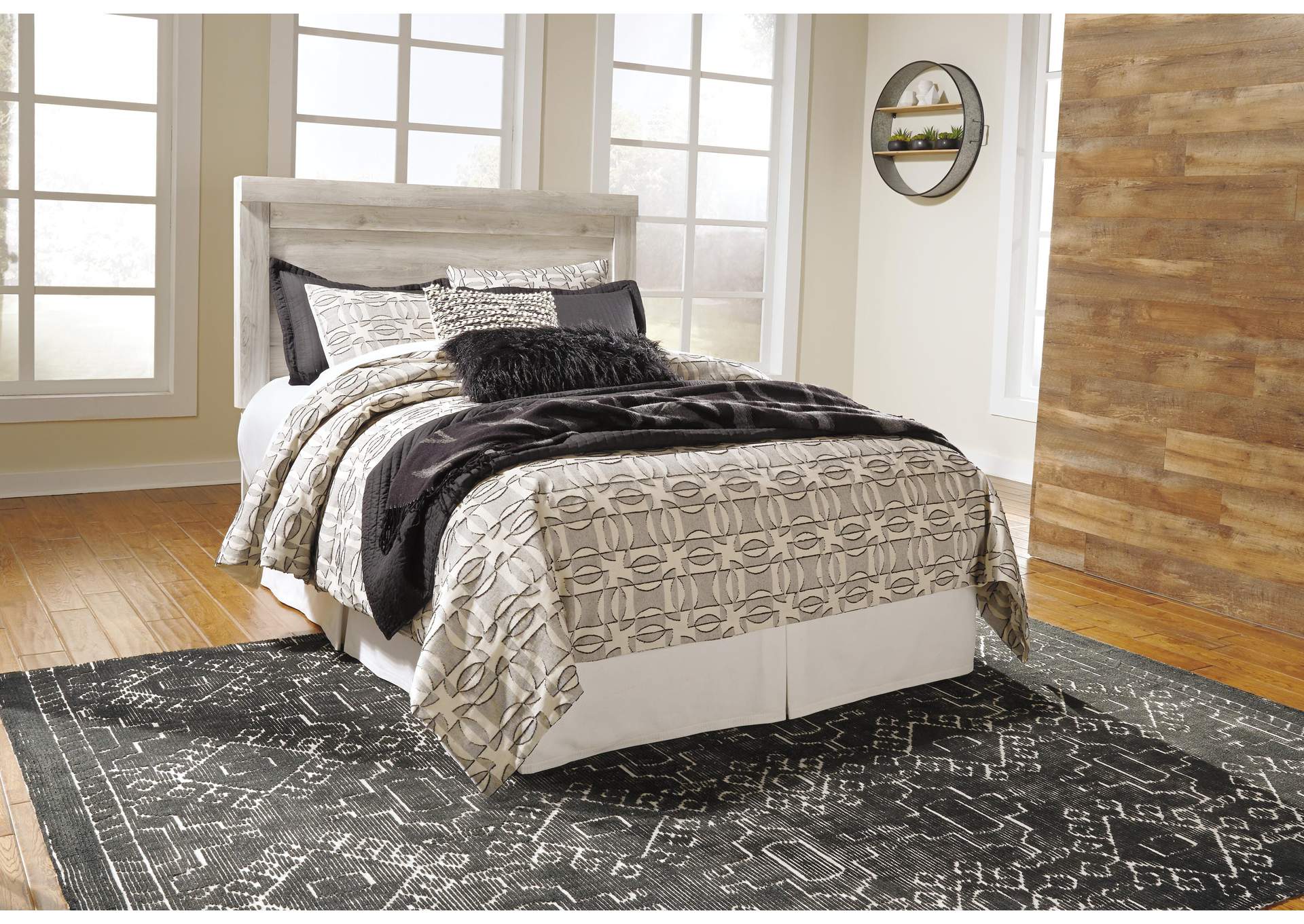 Bellaby Queen Panel Headboard Bed with Mirrored Dresser and Chest