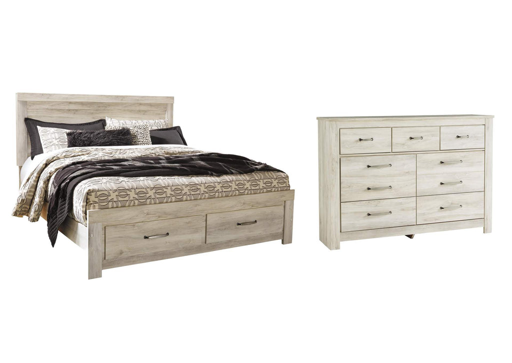 Bellaby King Platform Bed with 2 Storage Drawers with Dresser