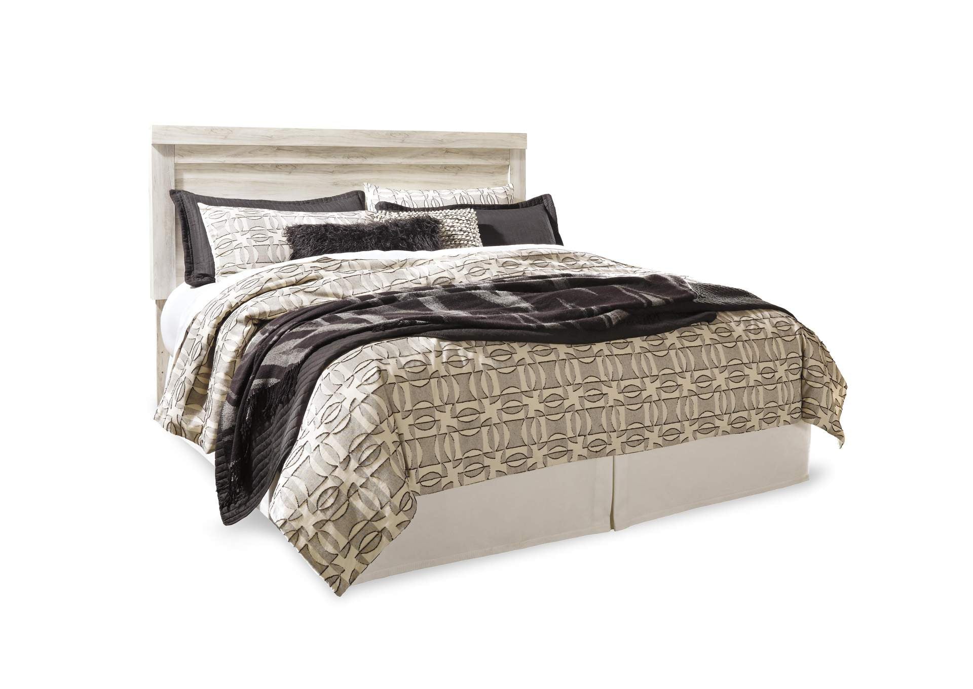 Bellaby King Panel Headboard Bed with Mirrored Dresser and 2 Nightstands