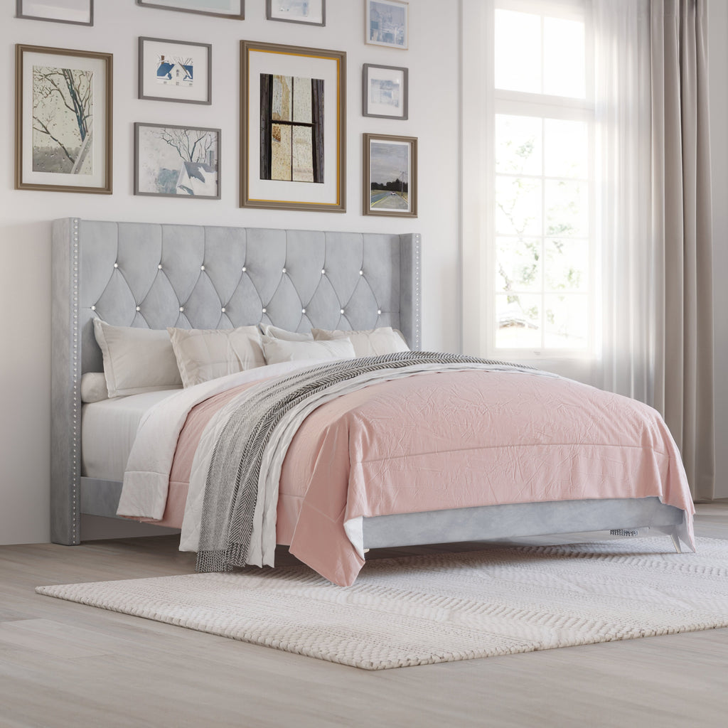 Huxley Hb, Fb King Bed - Gray
