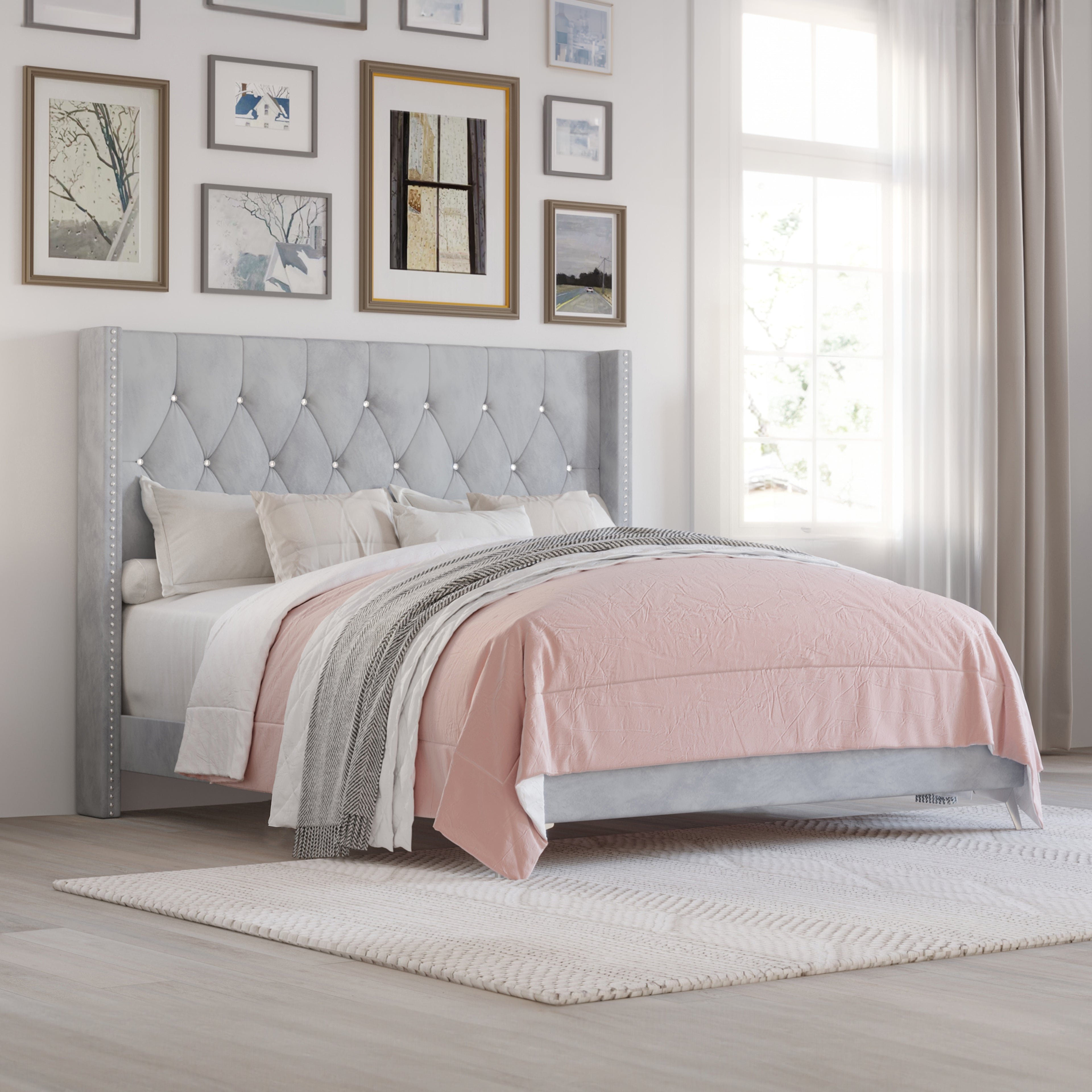 Huxley Hb, Fb King Bed - Gray