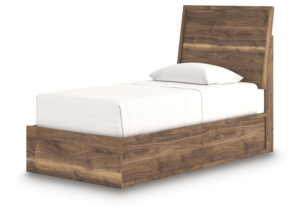 Chirason Twin Panel Bed in Brown, angle view