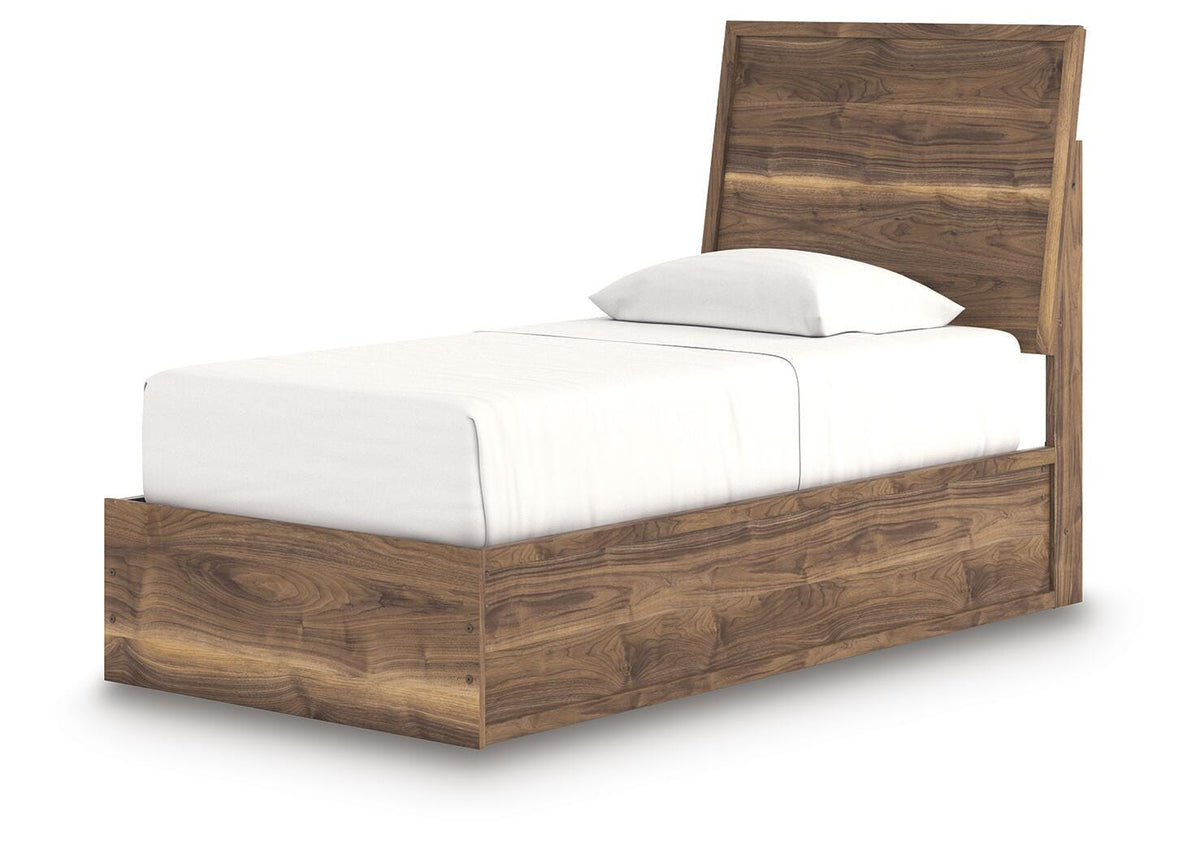 Chirason Twin Panel Bed in Brown, angle view