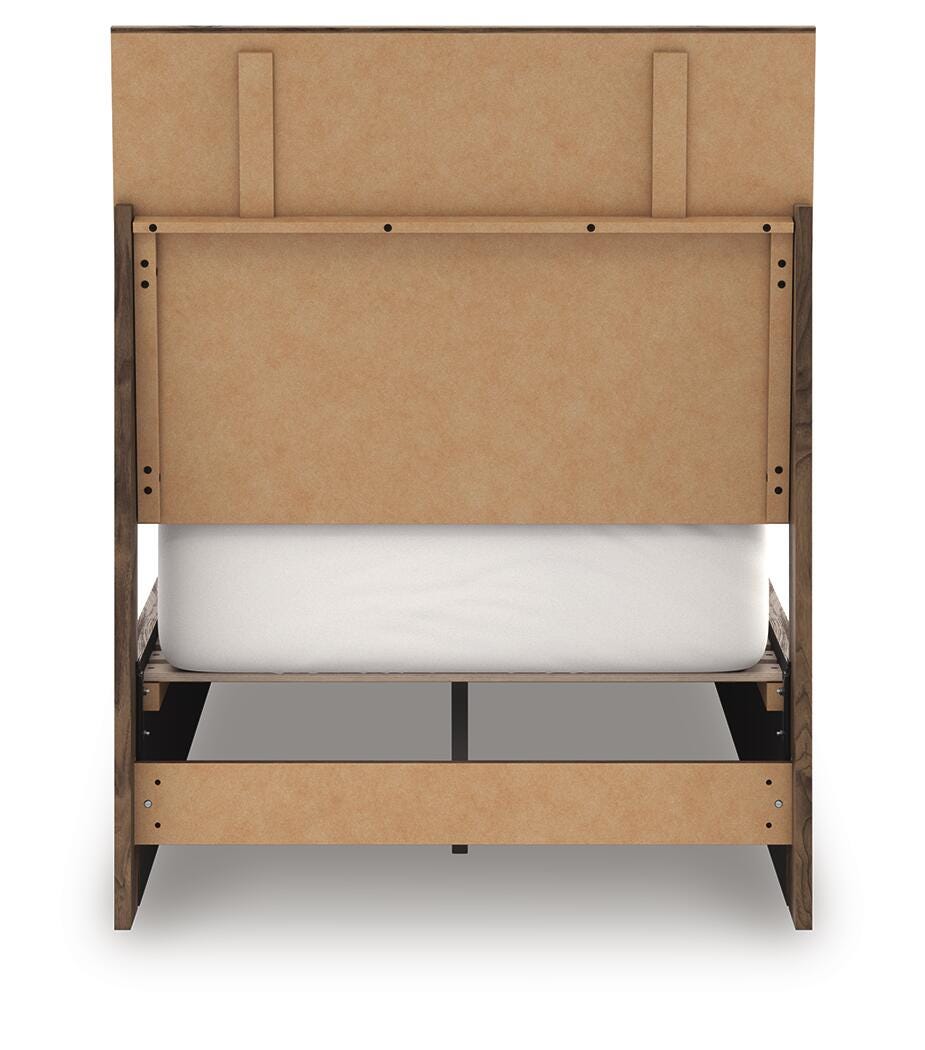 Chirason Twin Panel Bed in Brown, back view
