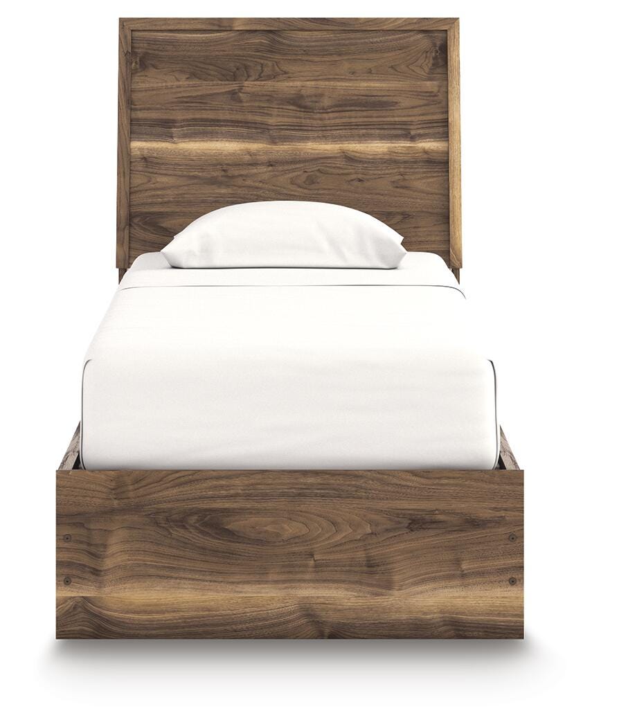 Chirason Twin Panel Bed in Brown, front view