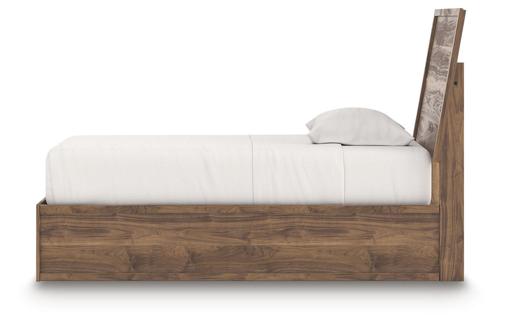 Chirason Twin Panel Bed in Brown, alternate side view