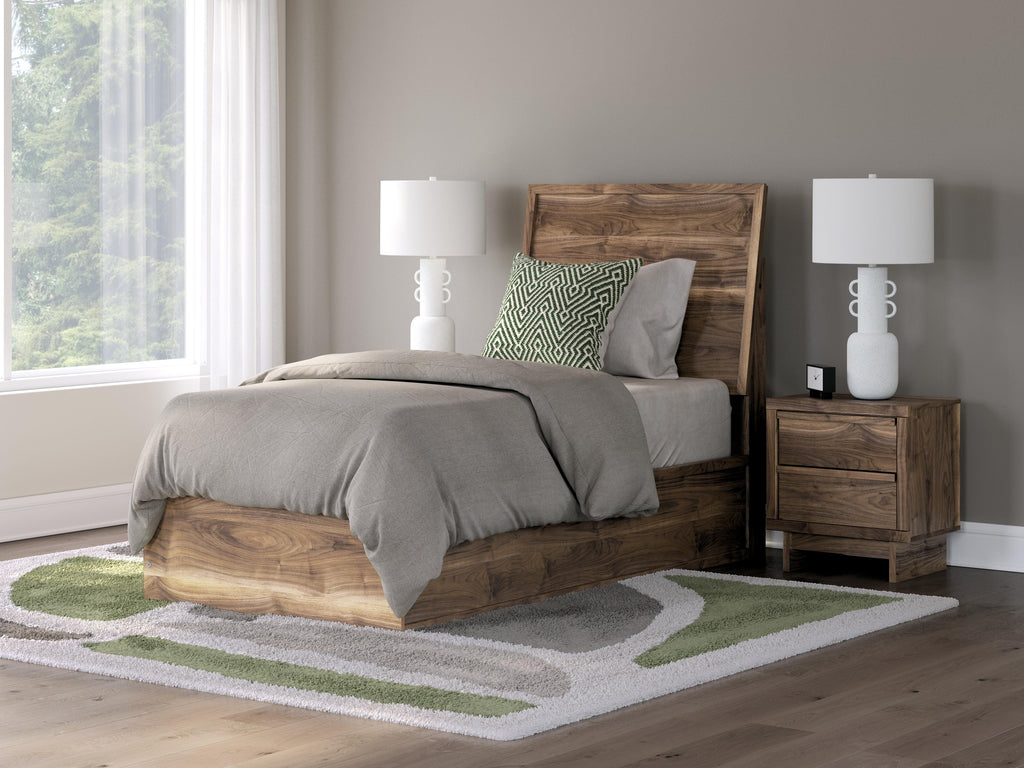 Chirason Twin Panel Bed in Brown, alternate view 2