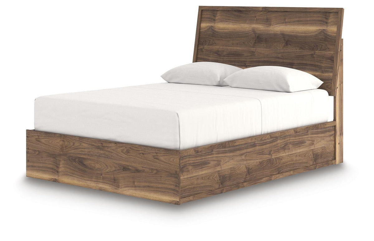 Chirason Queen Panel Bed in Brown, angle view