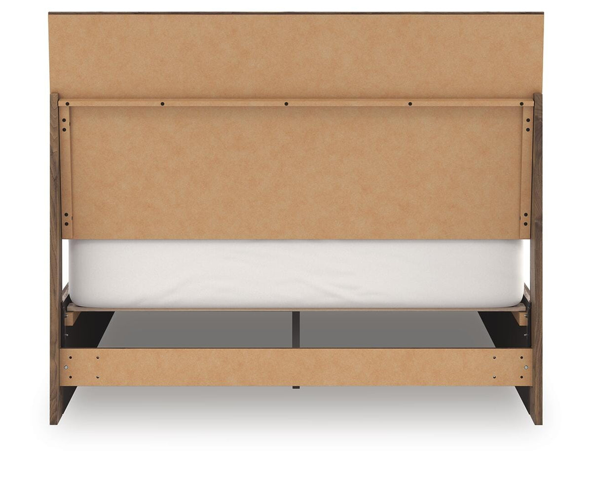 Chirason Queen Panel Bed in Brown, back view