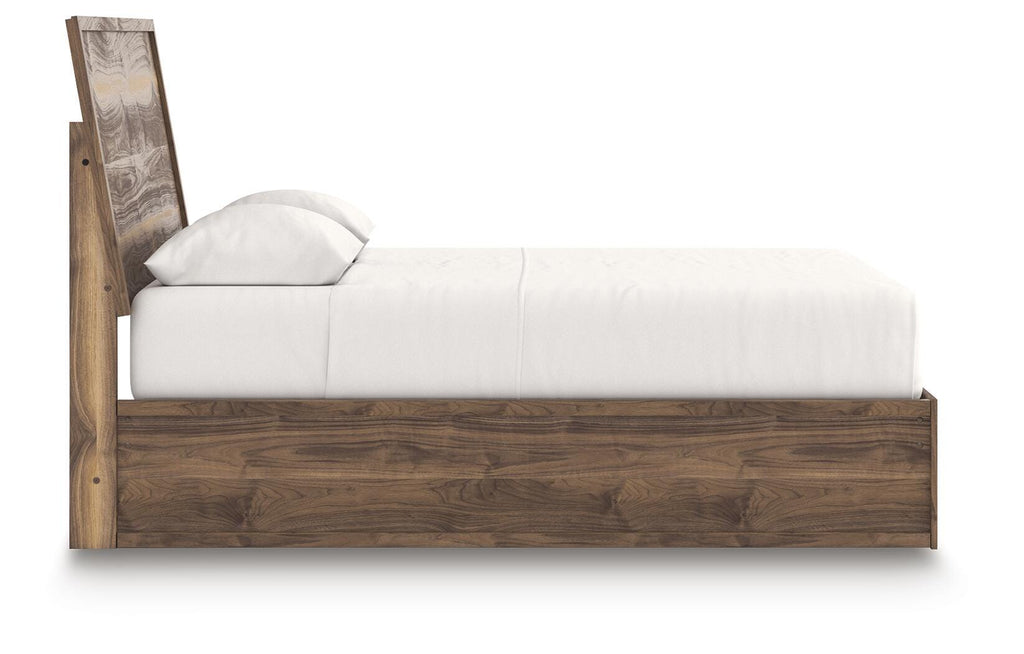 Chirason Queen Panel Bed in Brown, side view