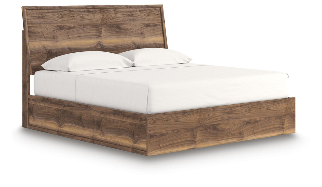 Chirason King Panel Bed in Brown, angle view
