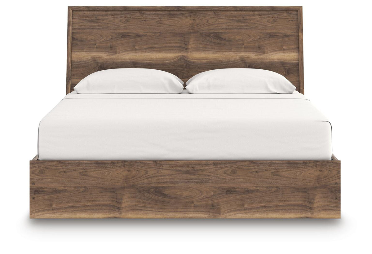 Chirason King Panel Bed in Brown, front view