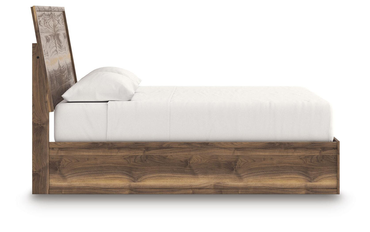 Chirason King Panel Bed in Brown, side view
