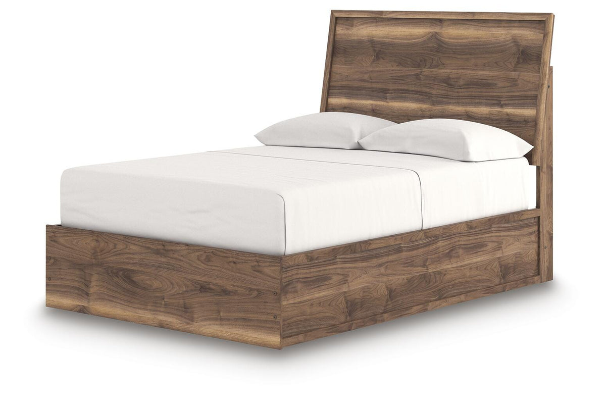 Chirason Full Panel Bed in Brown, angle view