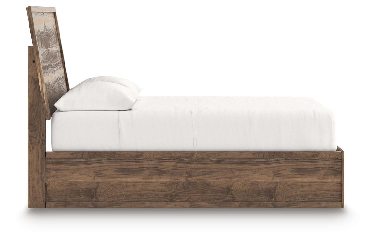 Chirason Full Panel Bed in Brown, side view
