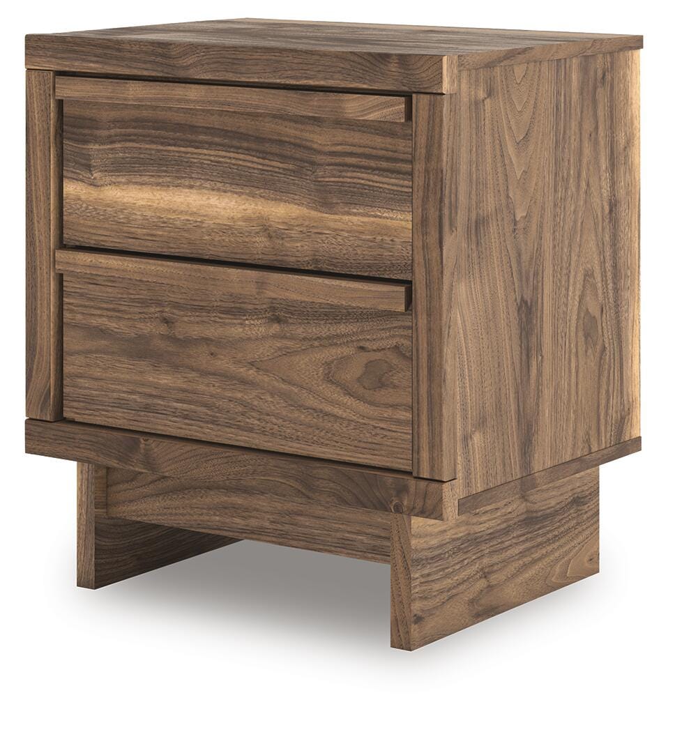 Chirason Nightstand in Brown, angle view