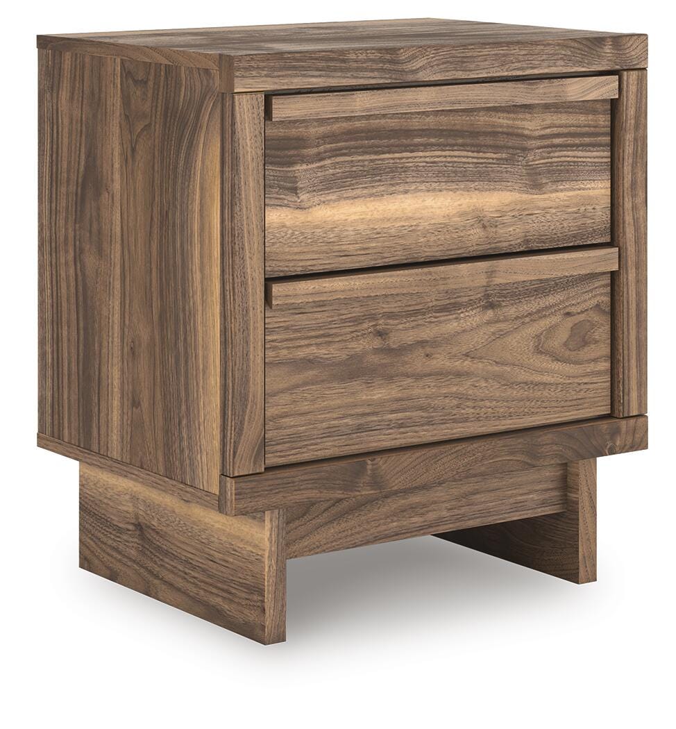 Chirason Nightstand in Brown, angle view