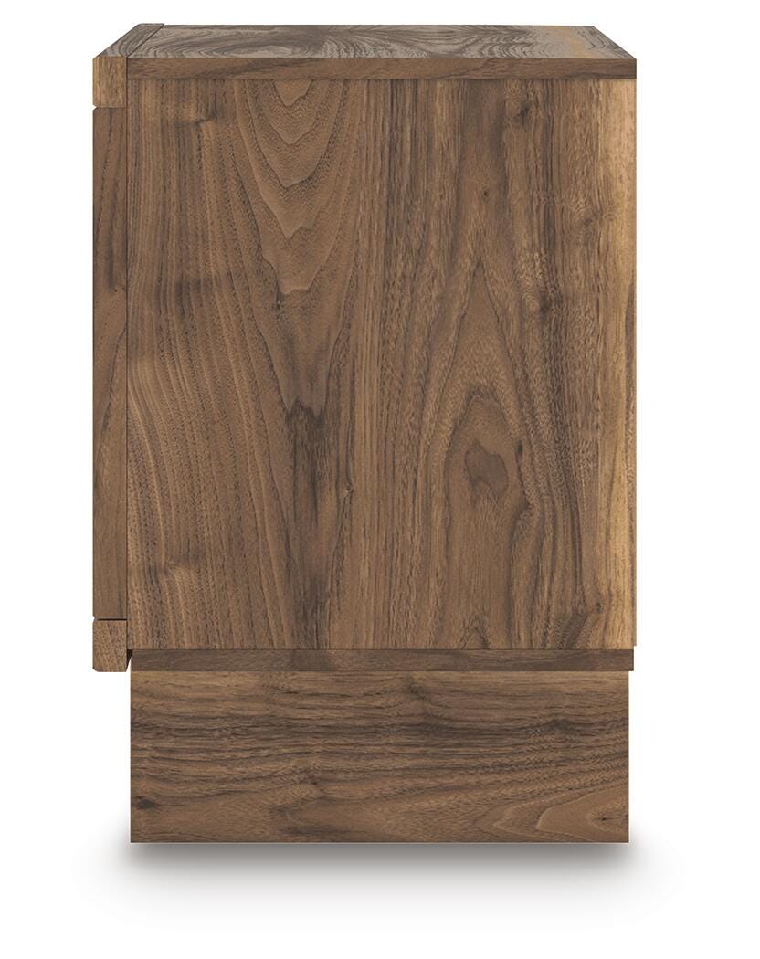 Chirason Nightstand in Brown, alternate side view