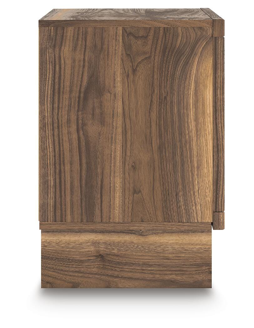 Chirason Nightstand in Brown, side view