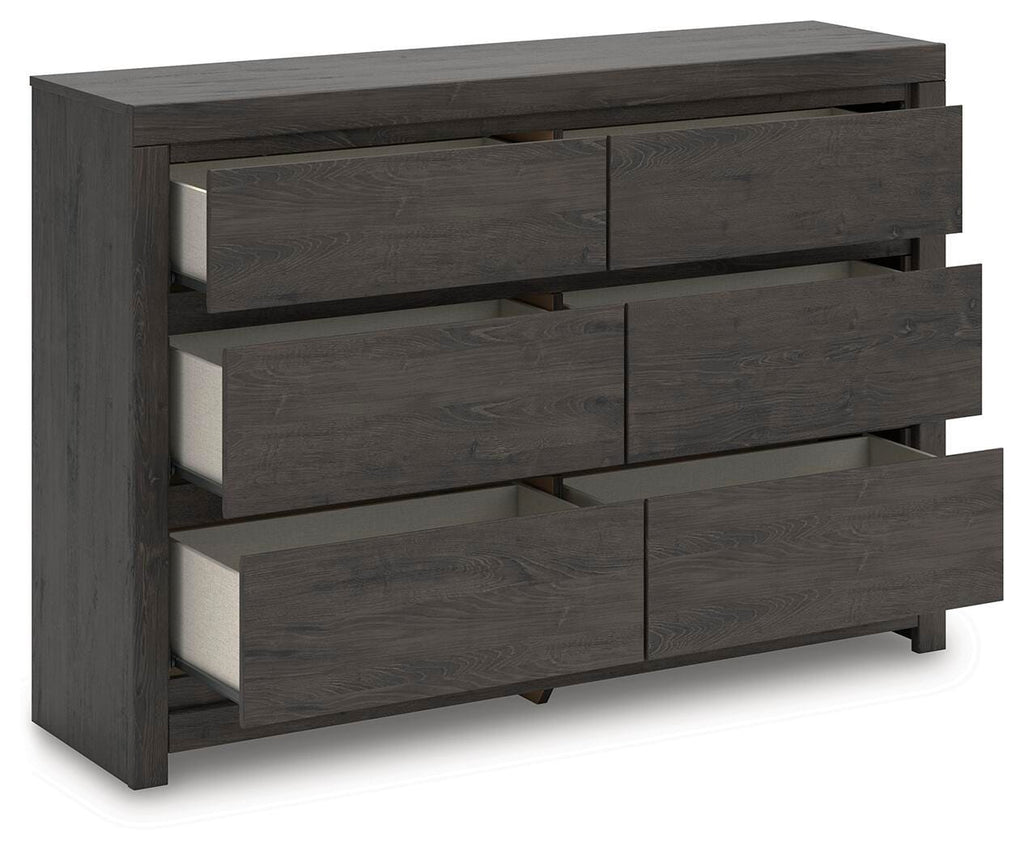 Fraluna Dresser in Charcoal, open view