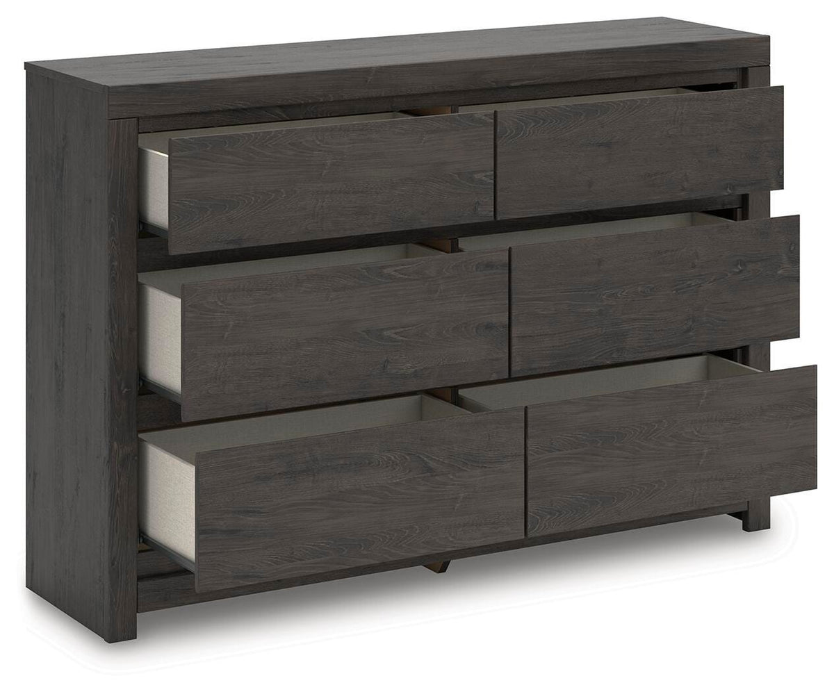 Fraluna Dresser in Charcoal, open view