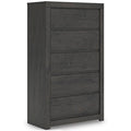 Fraluna Chest of Drawers in Charcoal, angle view