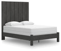 Fraluna Queen Panel Bed in Charcoal, angle view