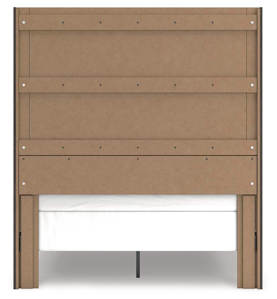 Fraluna Queen Panel Bed in Charcoal, back view