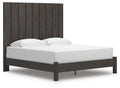 Fraluna King Panel Bed in Charcoal, angle view