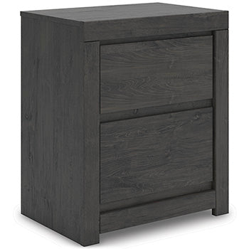 Fraluna Nightstand in Charcoal, angle view