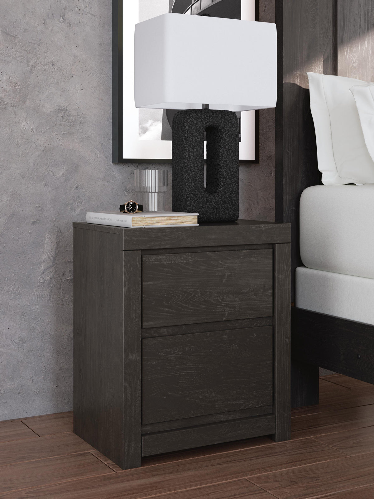 Fraluna Nightstand in Charcoal, alternate view 3