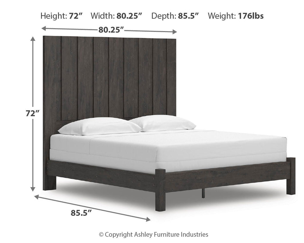Fraluna King Panel Bed in Charcoal, alternate view 4
