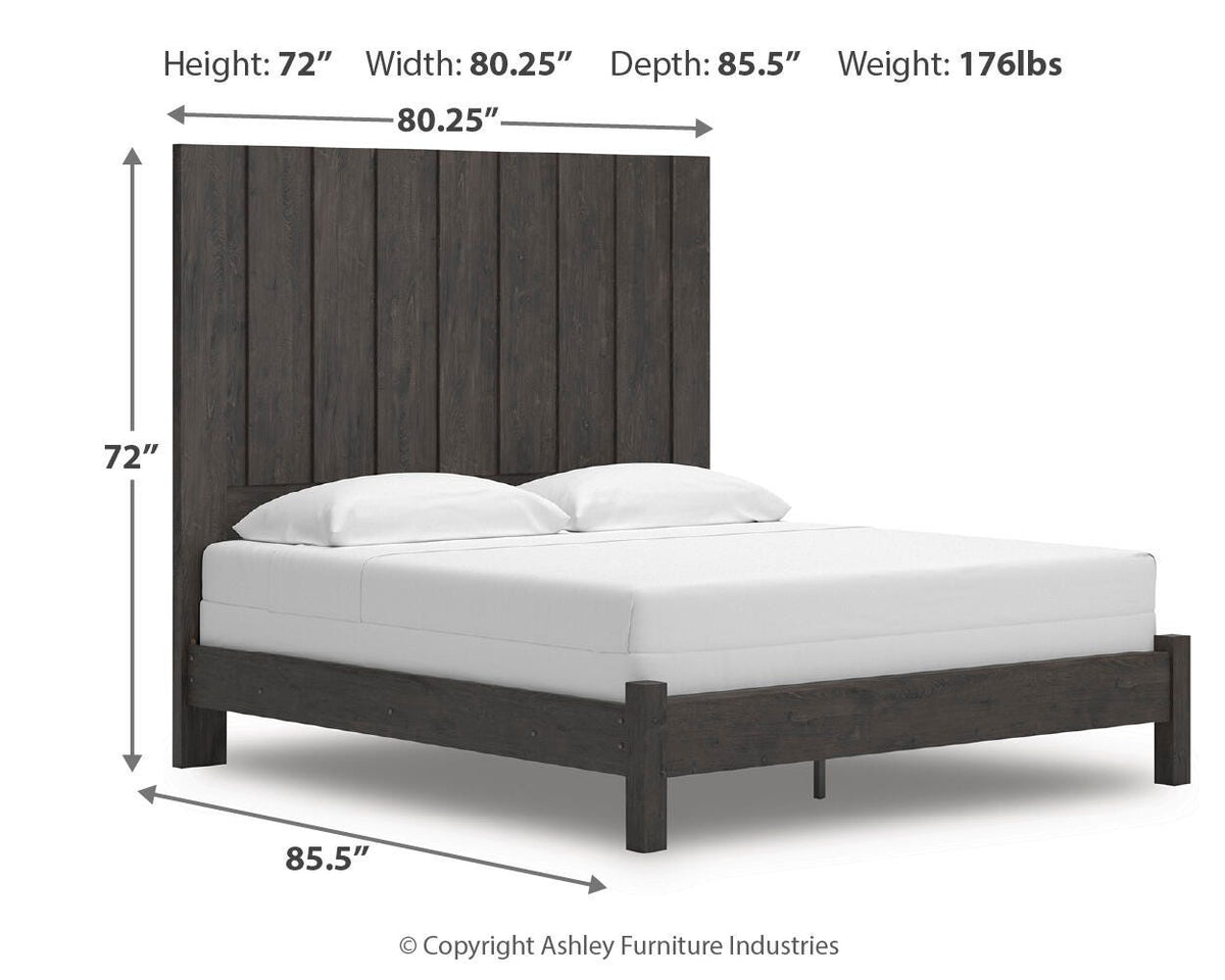 Fraluna King Panel Bed in Charcoal, alternate view 4