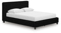 Zuraleus Queen Upholstered Bed in Black, angle view