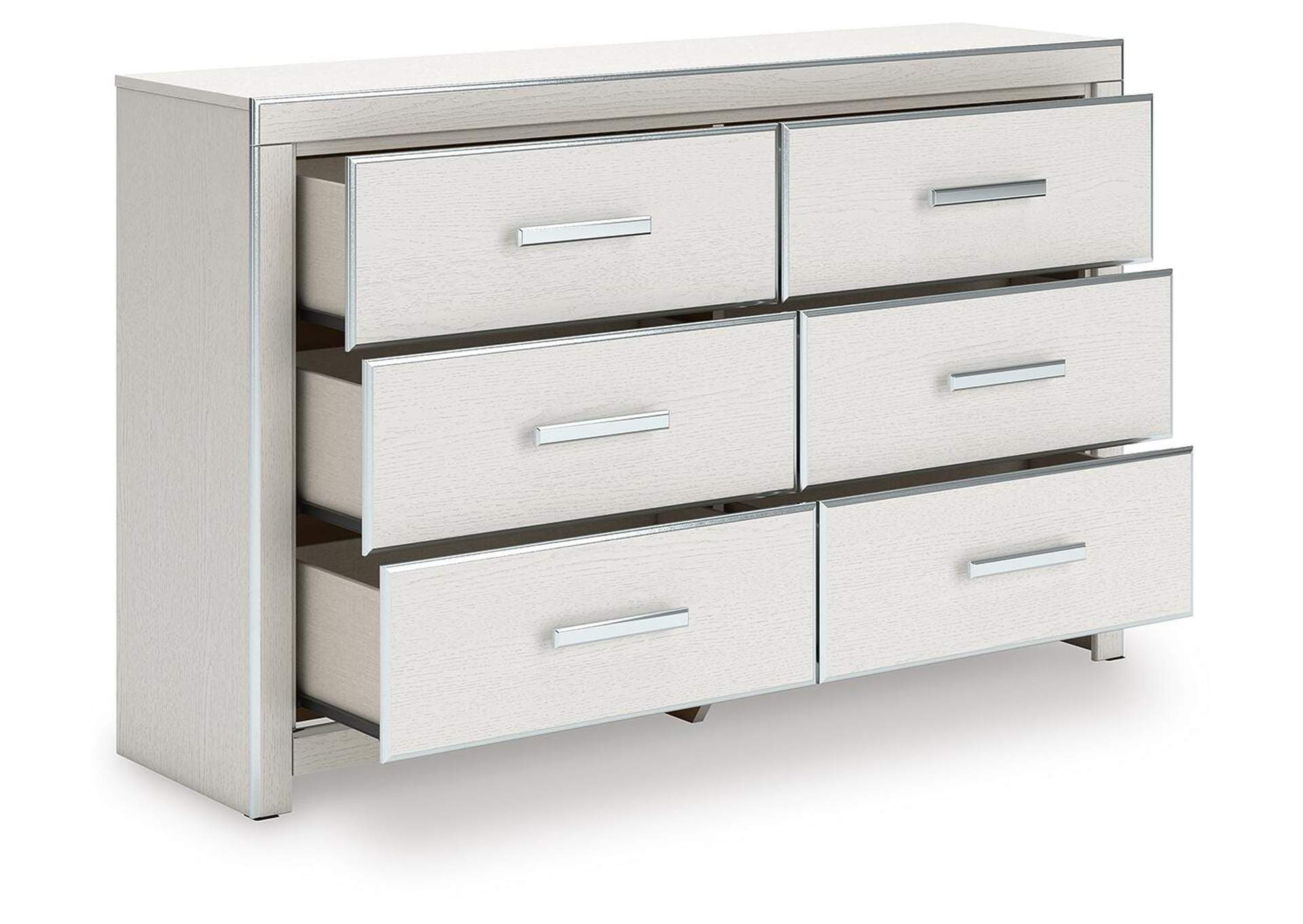 Birmonton Queen Upholstered Bed and Dresser angled view