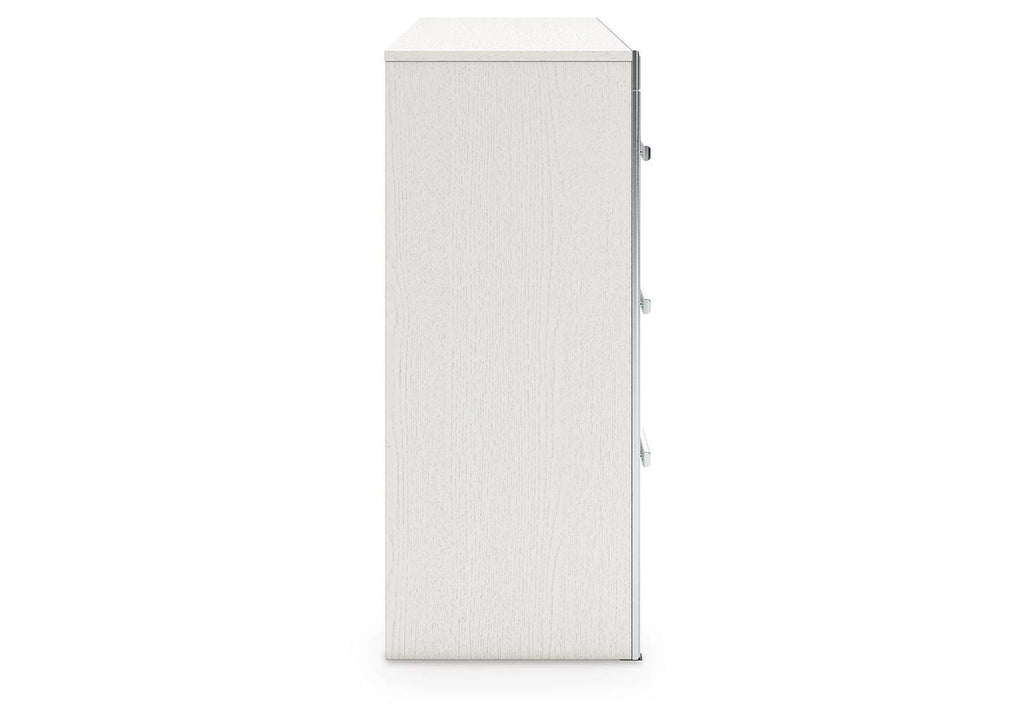 Birmonton King Upholstered Panel Platform Storage Bed and Dresser side view